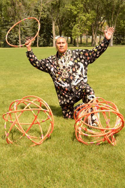 Kawacatoose First Nation hoop dancer performing at Sask. provincial parks