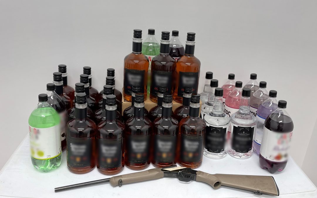 Stanley Mission police vehicle stop nets dozens of bottles of contraband liquor