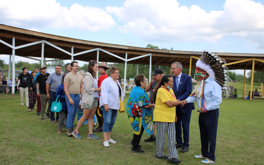 Lt. Governor Mirasty presents two Coronation Medals at Woodland Cree Gathering